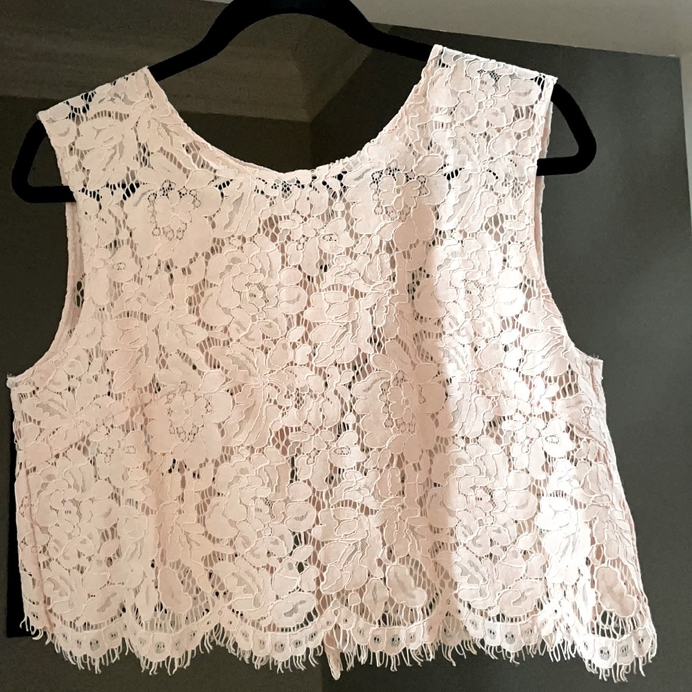 Jenny Yoo Collection Cropped Lace Top